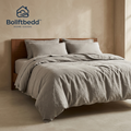 Bollftbedd™ Stone Gray Linen-Look Bedding Set