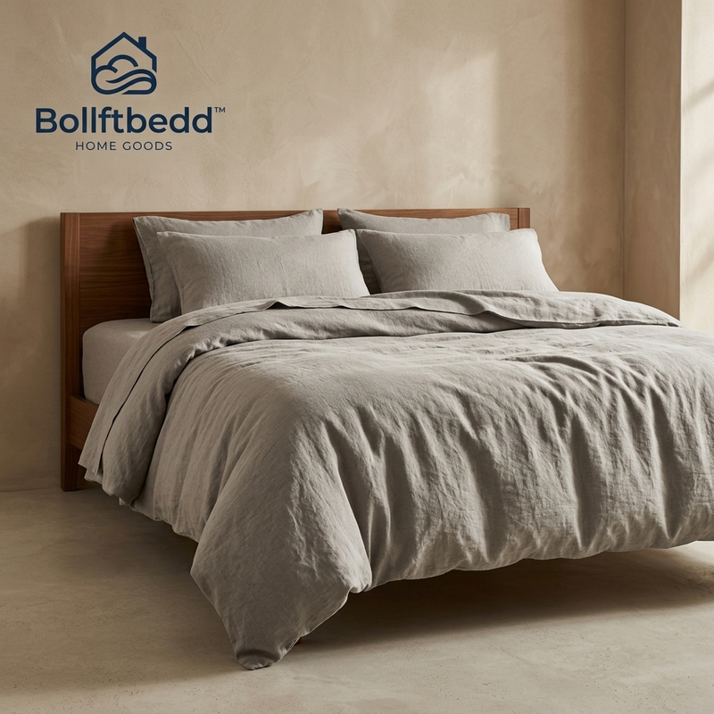 Bollftbedd™ Stone Gray Linen-Look Bedding Set