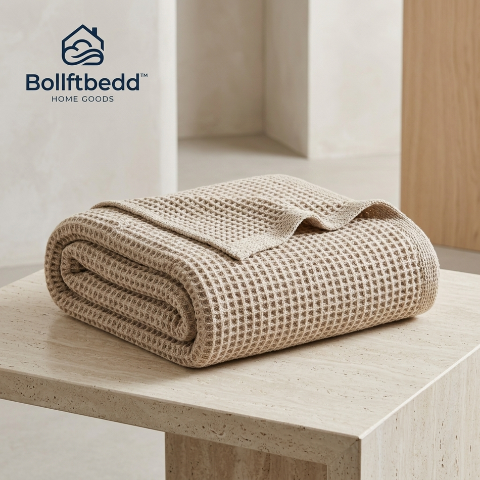Bollftbedd™ Oatmeal Waffle Weave Throw Blanket
